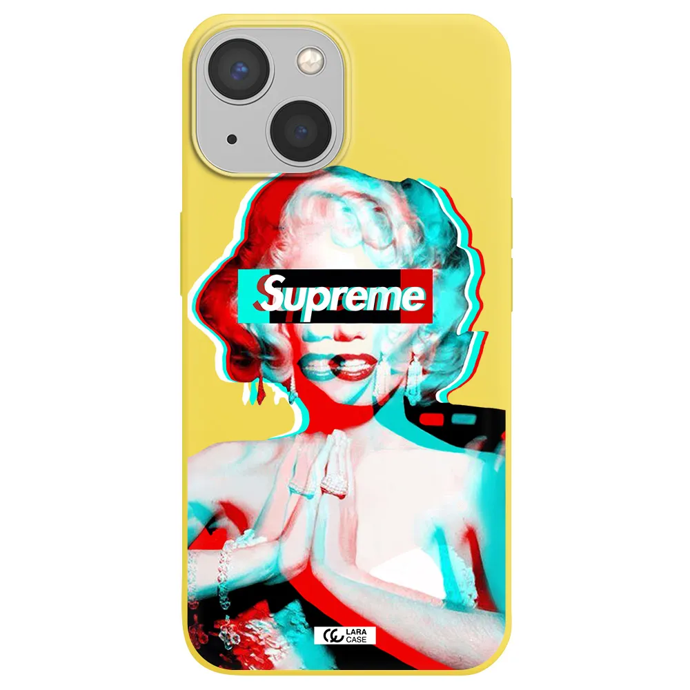 Marilyn Monroe Supreme Apple iPhone 13 Silicone canary yellow Case