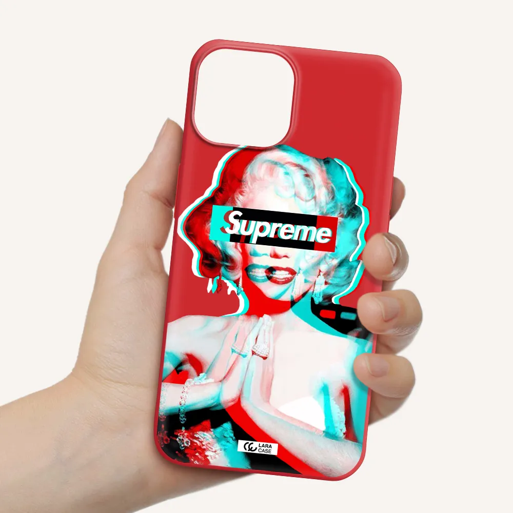 Marilyn Monroe Supreme Apple iPhone 13 Silicone Imperial Red Case