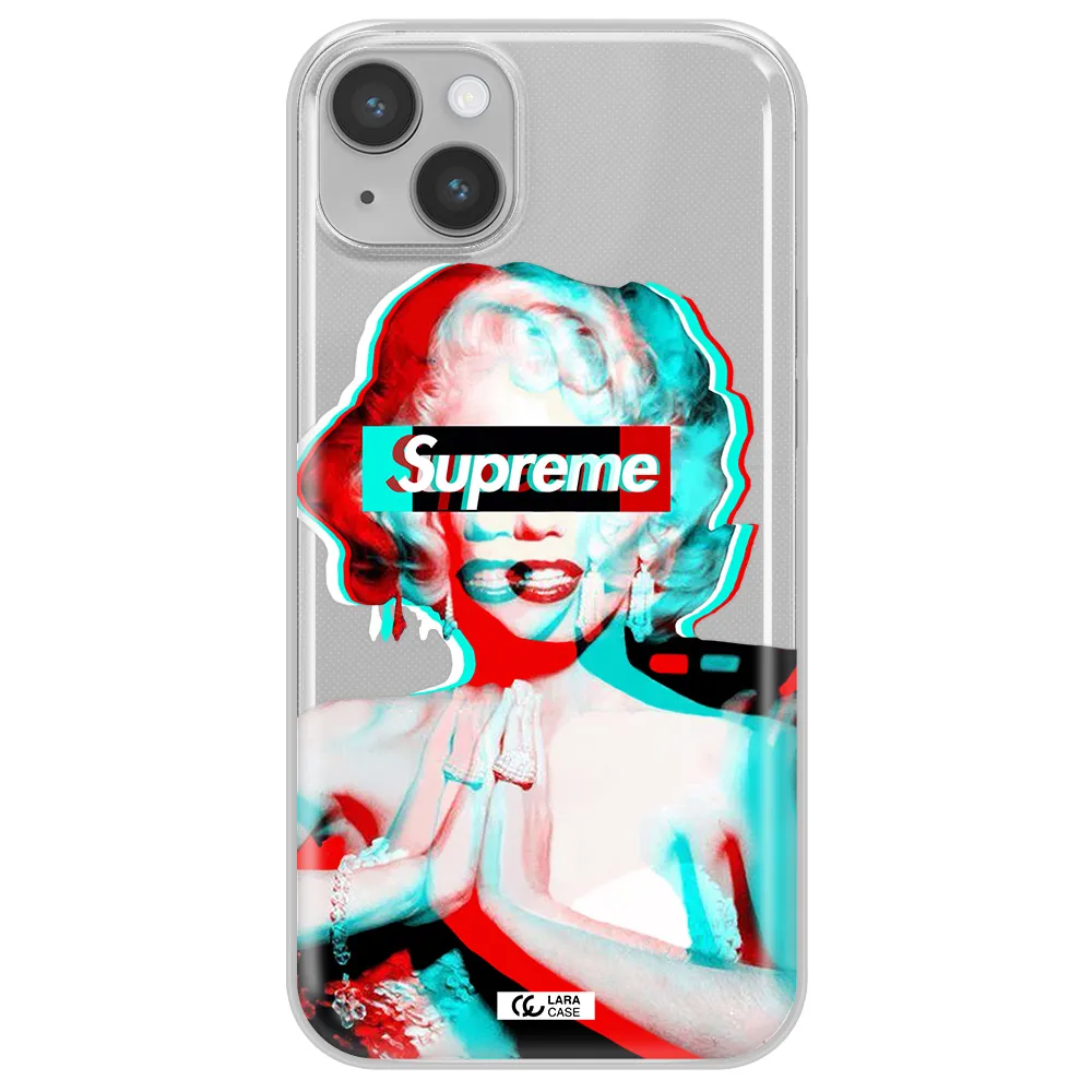 Marilyn Monroe Supreme Apple iPhone 14 Clear TPU Case