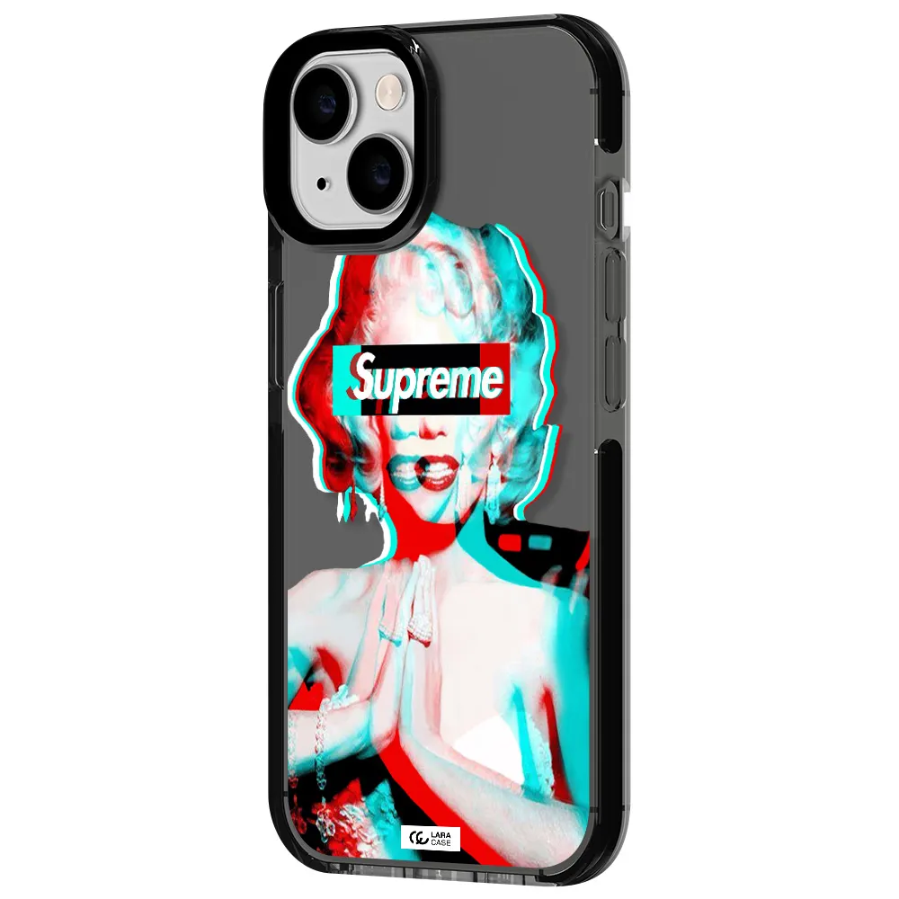 Marilyn Monroe Supreme Apple iPhone 14 impact Smoke Black Case