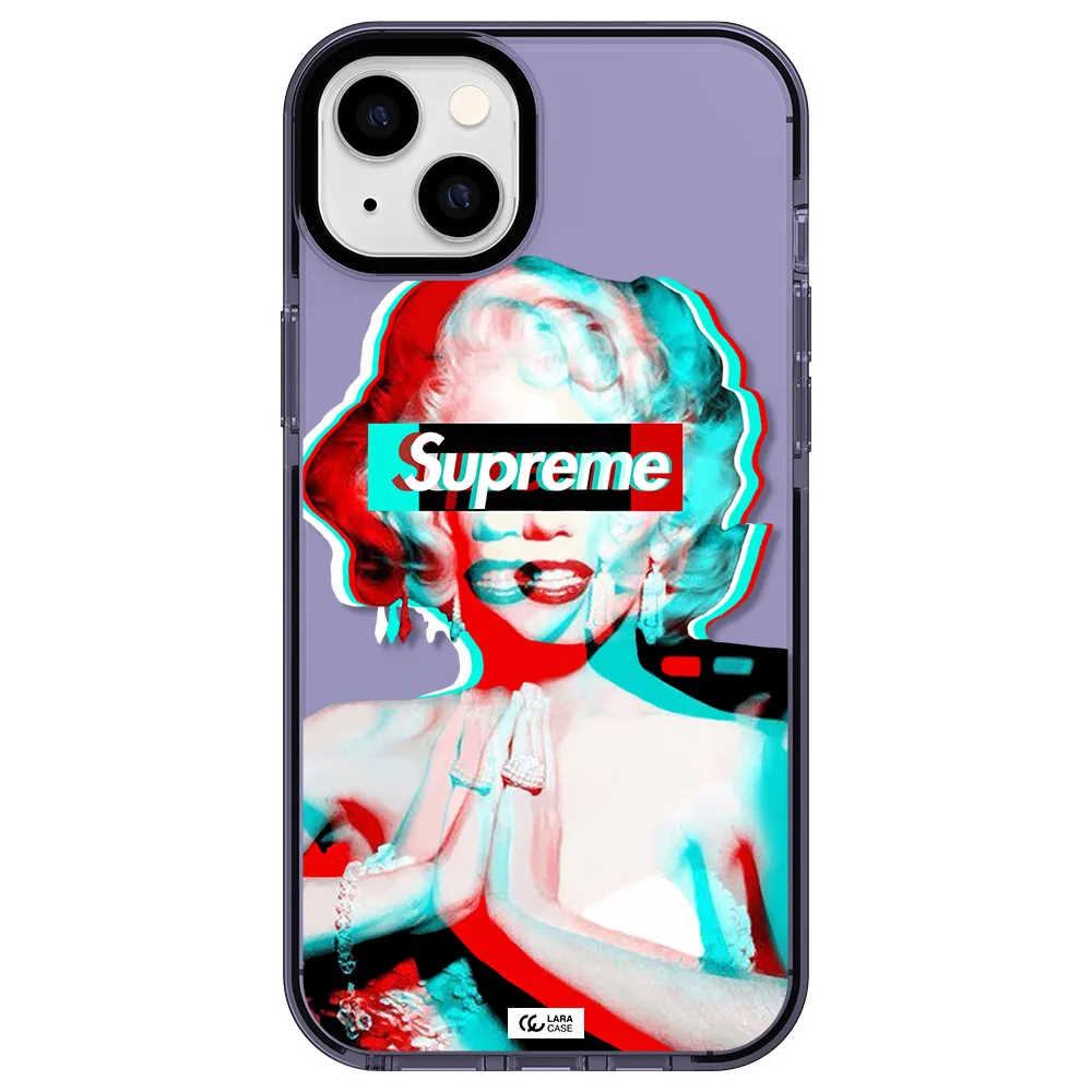 Marilyn Monroe Supreme Apple iPhone 14 plus impact Lilac Case
