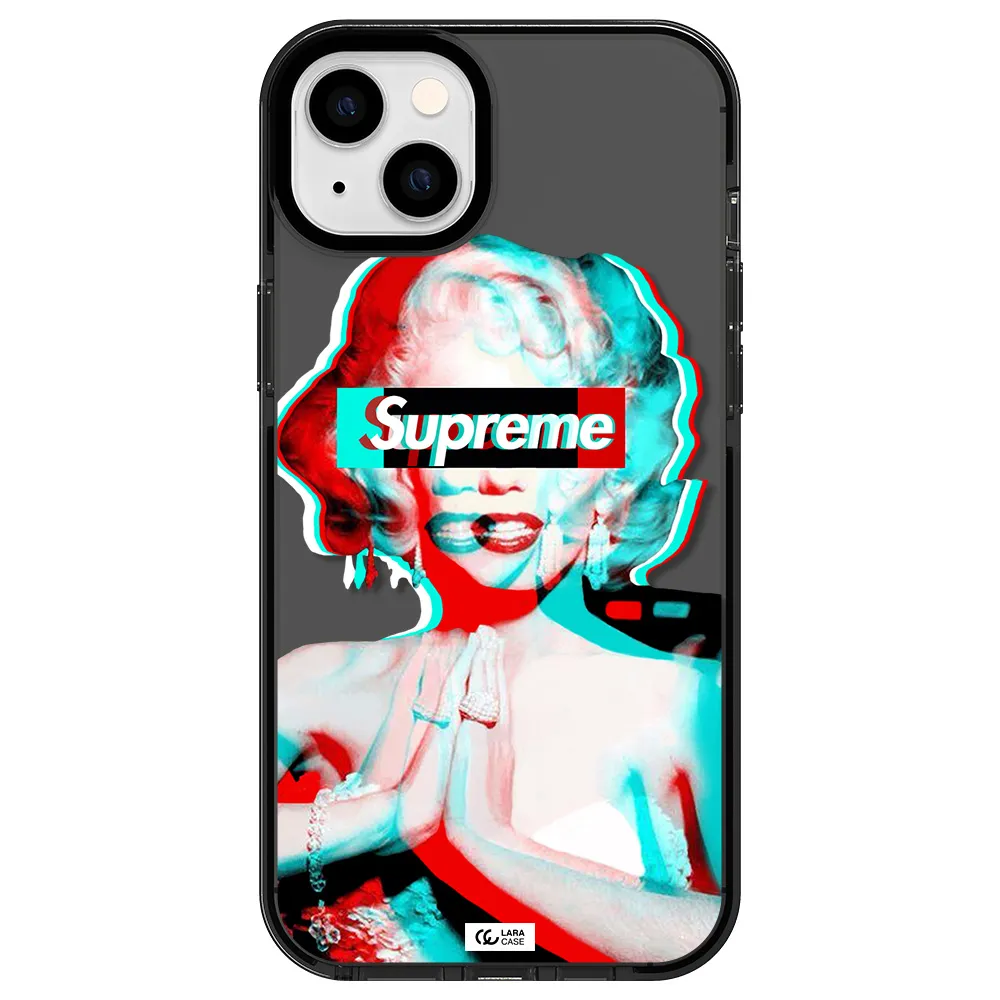 Marilyn Monroe Supreme Apple iPhone 14 plus impact Smoke Black Case