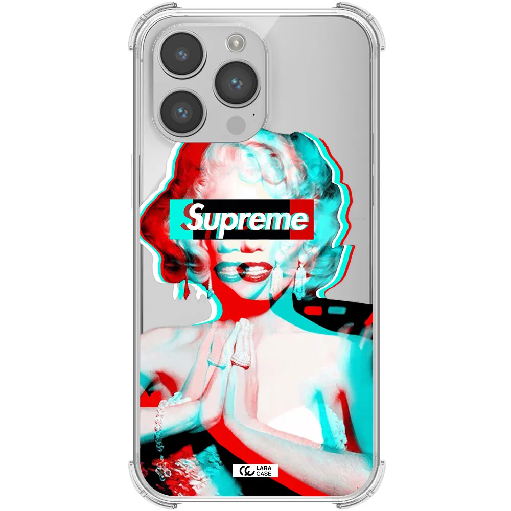 Marilyn Monroe Supreme Apple iPhone 14 pro Clear PC Case