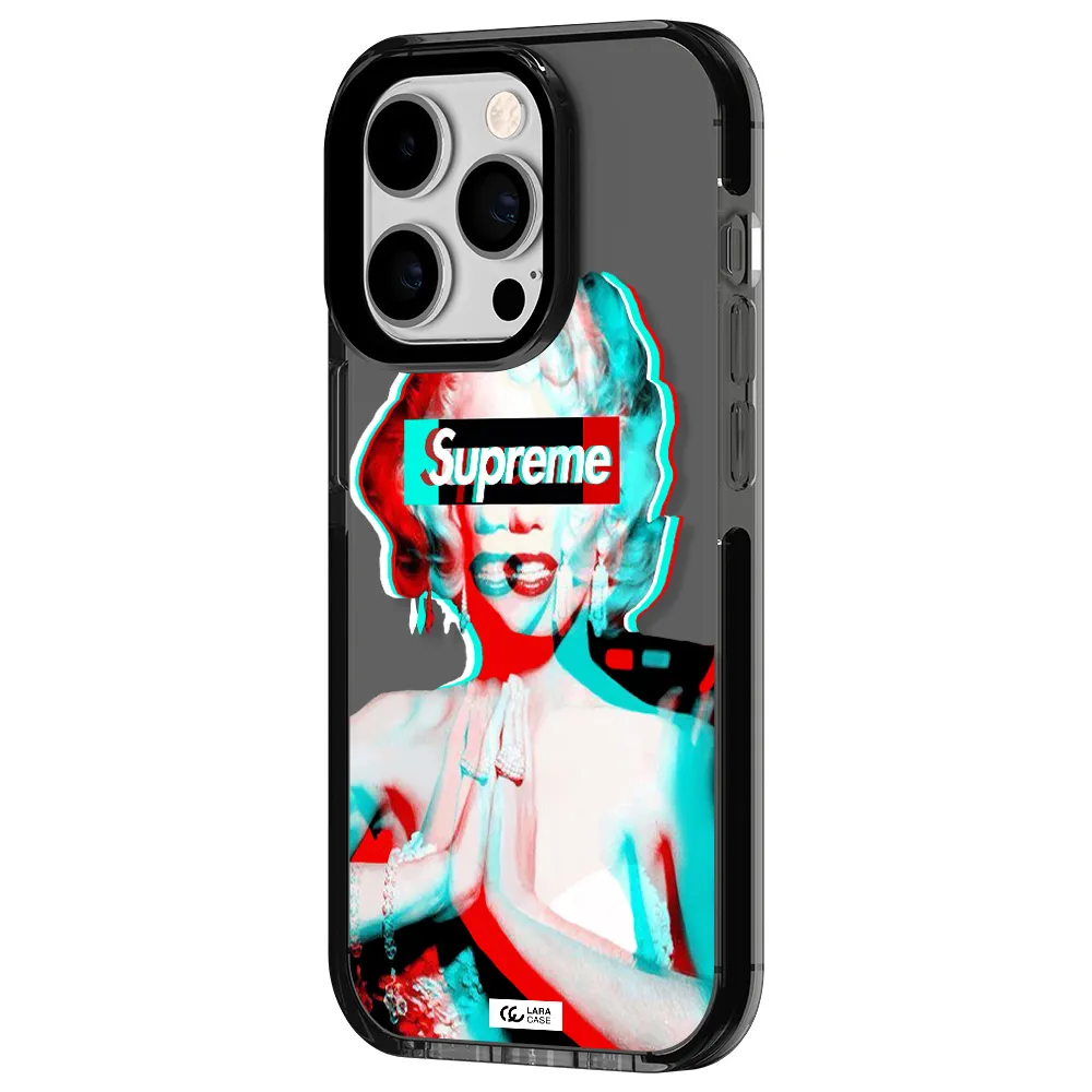 Marilyn Monroe Supreme Apple iPhone 14 pro impact Smoke Black Case