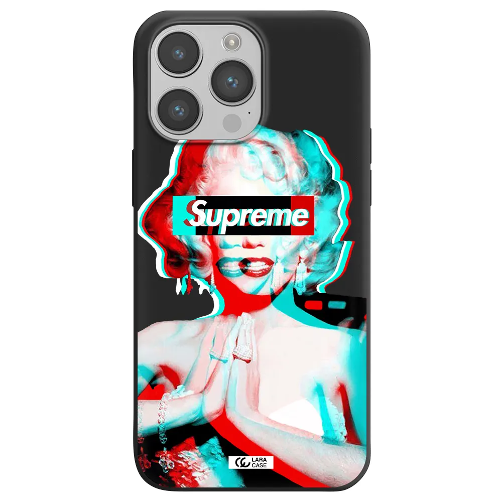 Marilyn Monroe Supreme Apple iPhone 14 pro max Silicone black Case