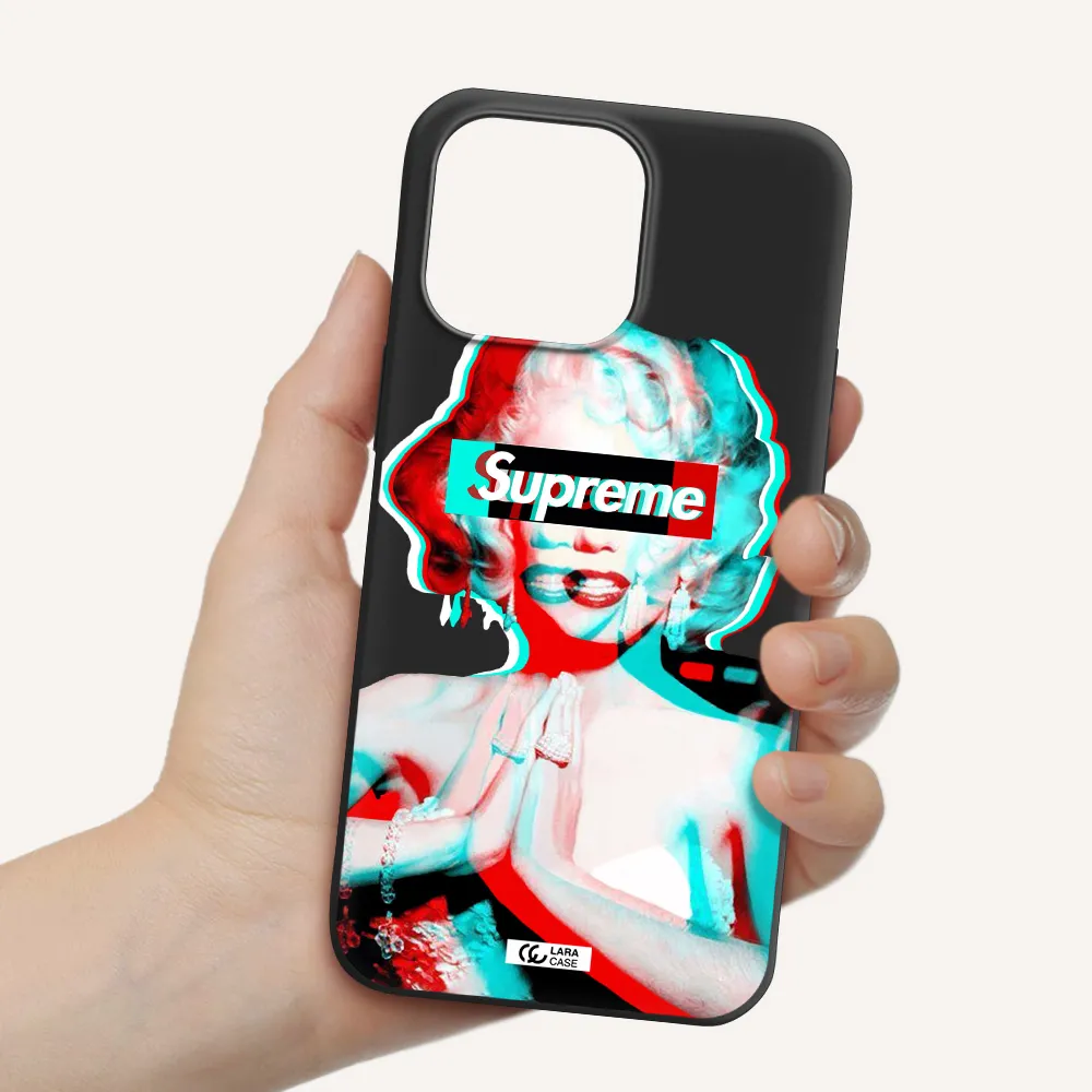 Marilyn Monroe Supreme Apple iPhone 14 pro max Silicone black Case
