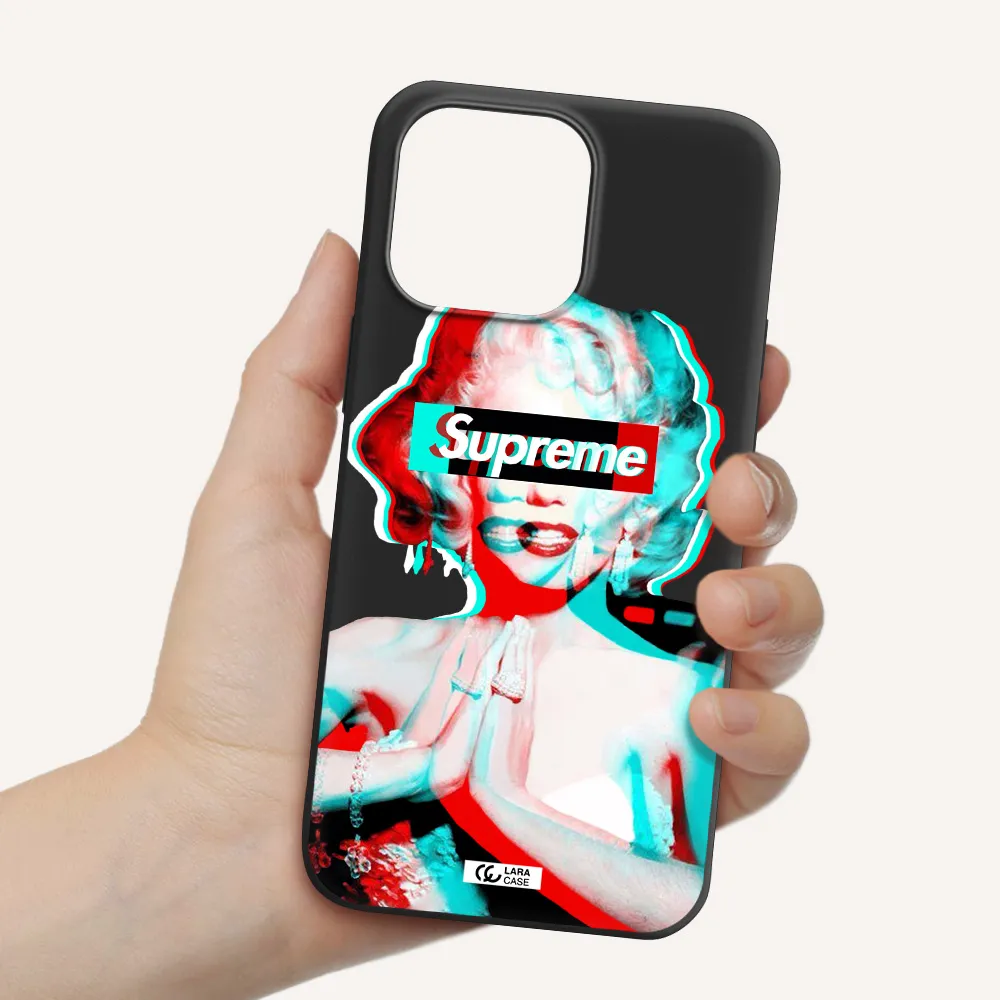 Marilyn Monroe Supreme Apple iPhone 14 pro Silicone black Case