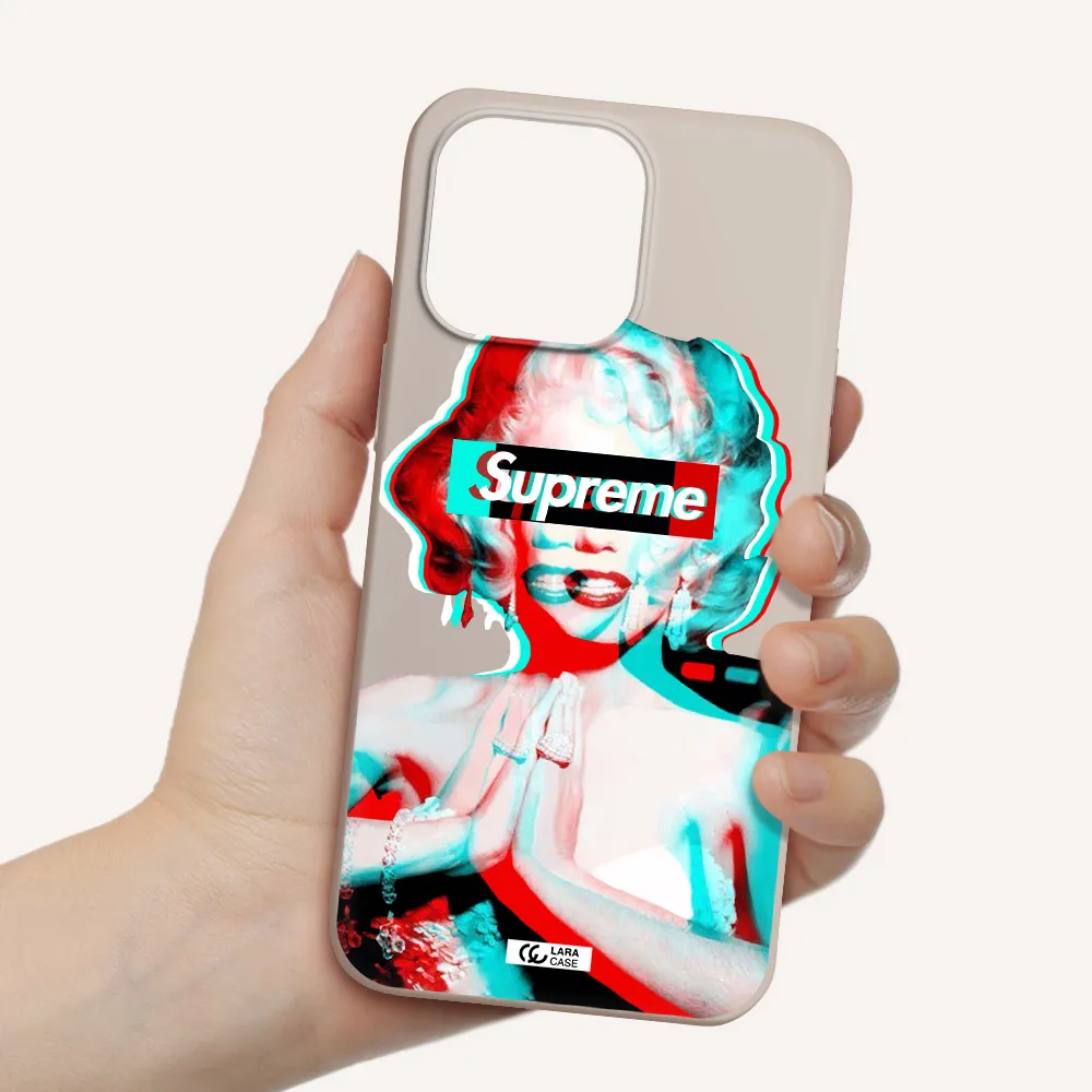 Marilyn Monroe Supreme Apple iPhone 14 pro Silicone Stone Case