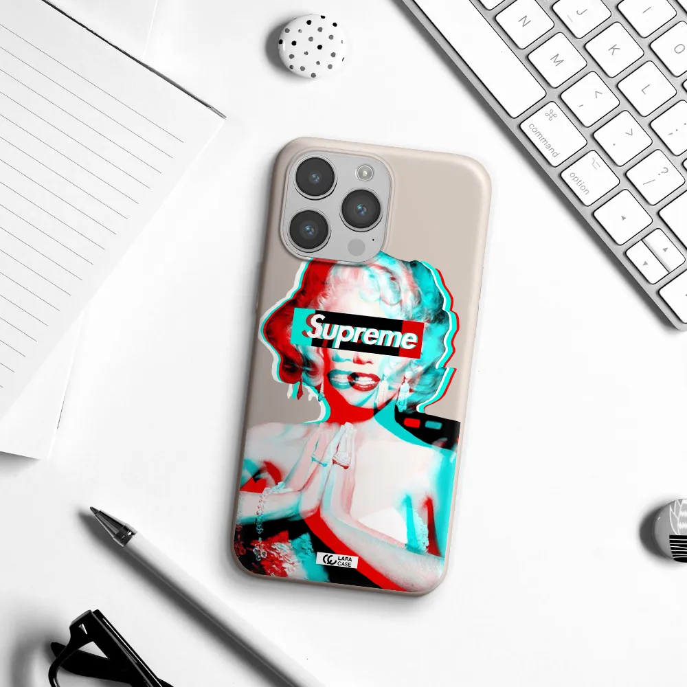 Marilyn Monroe Supreme Apple iPhone 14 pro Silicone Stone Case