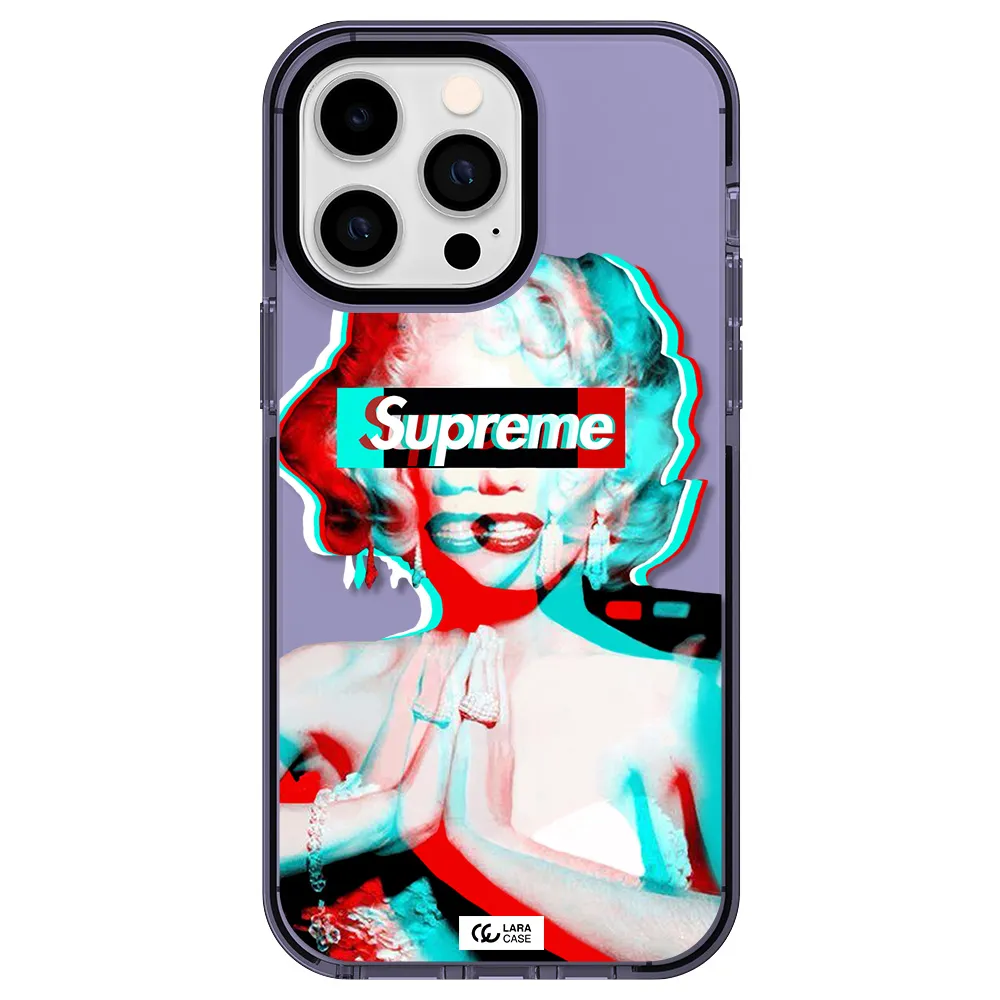 Marilyn Monroe Supreme Apple iPhone 15 Pro impact Lilac Case