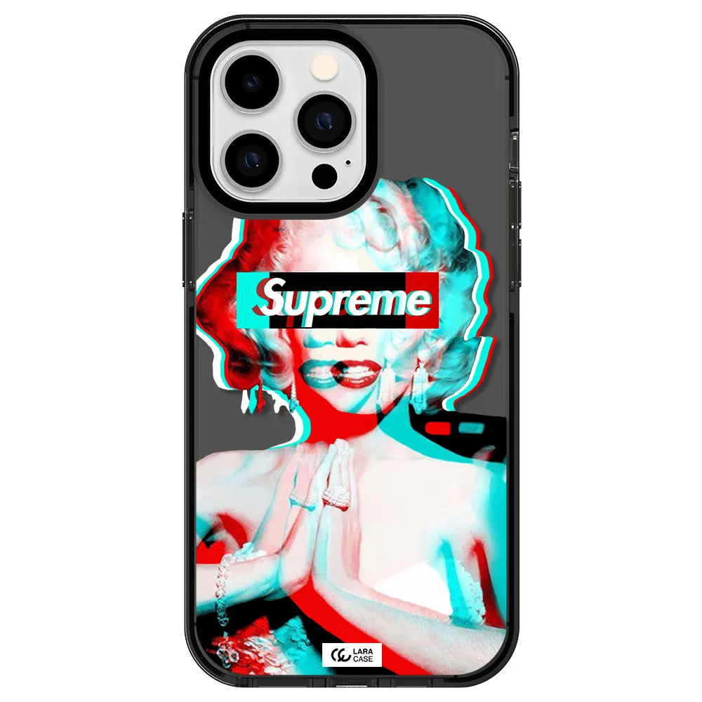 Marilyn Monroe Supreme Apple iPhone 15 Pro impact Smoke Black Case