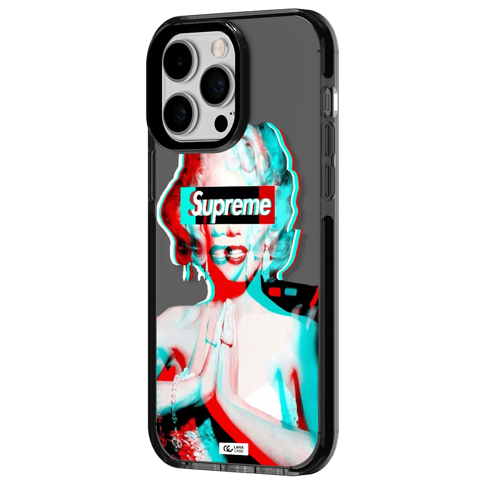 Marilyn Monroe Supreme Apple iPhone 15 Pro impact Smoke Black Case