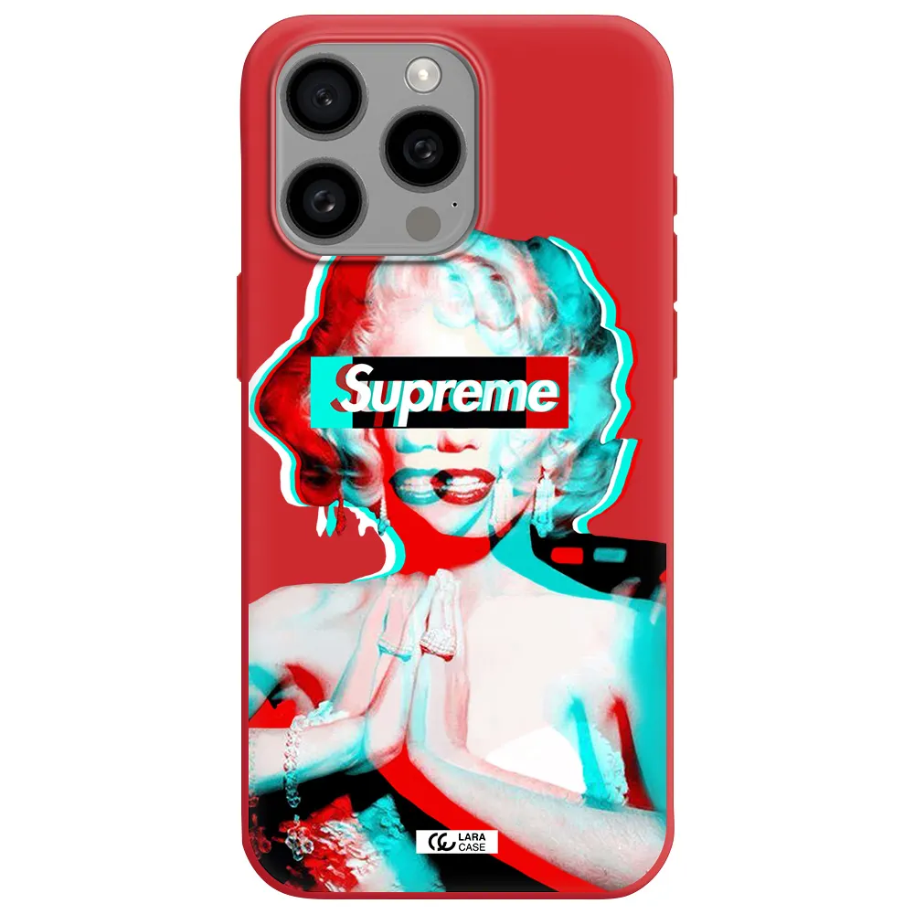 Marilyn Monroe Supreme Apple Iphone 15 Pro Max Silicone Imperial Red Case