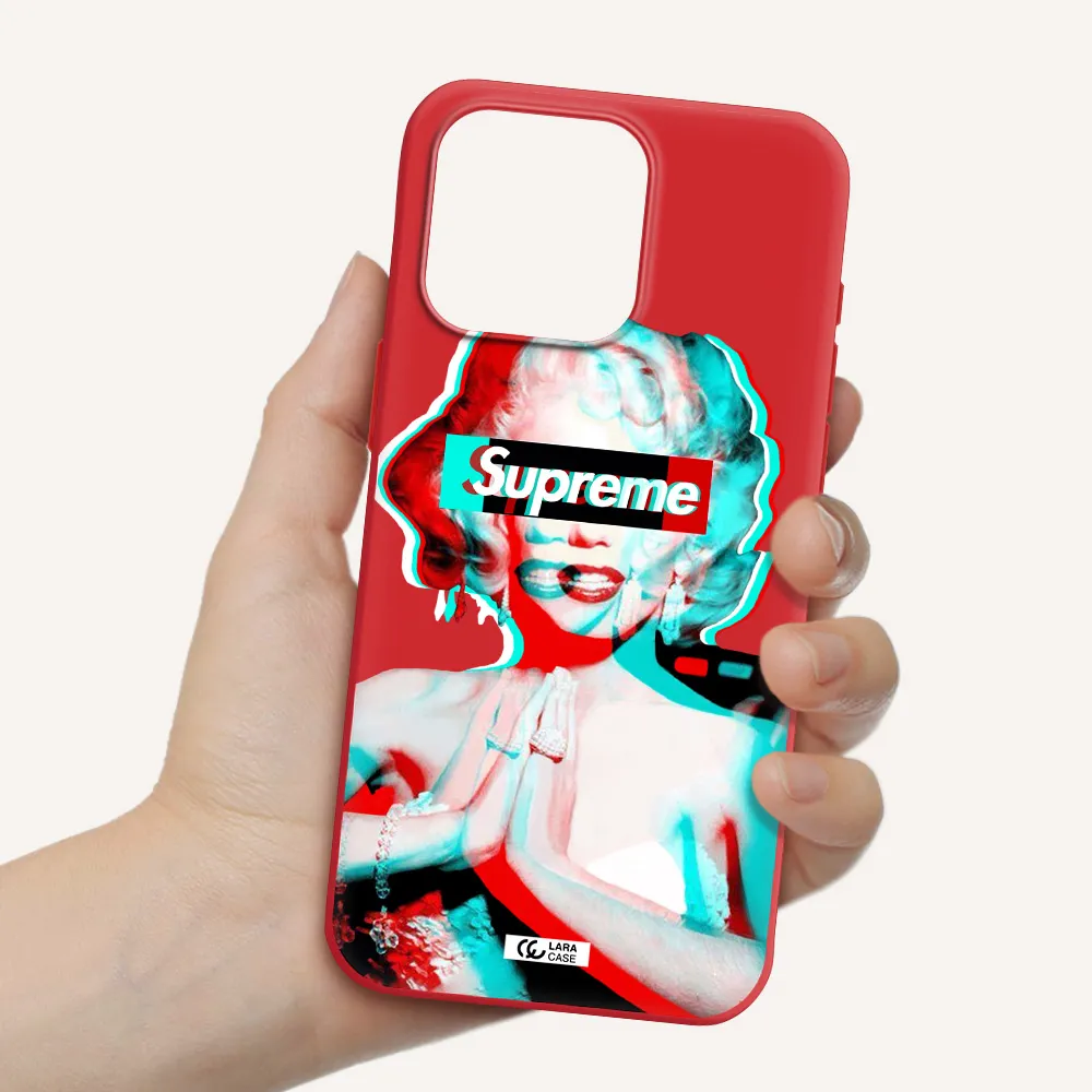 Marilyn Monroe Supreme Apple Iphone 15 Pro Max Silicone Imperial Red Case