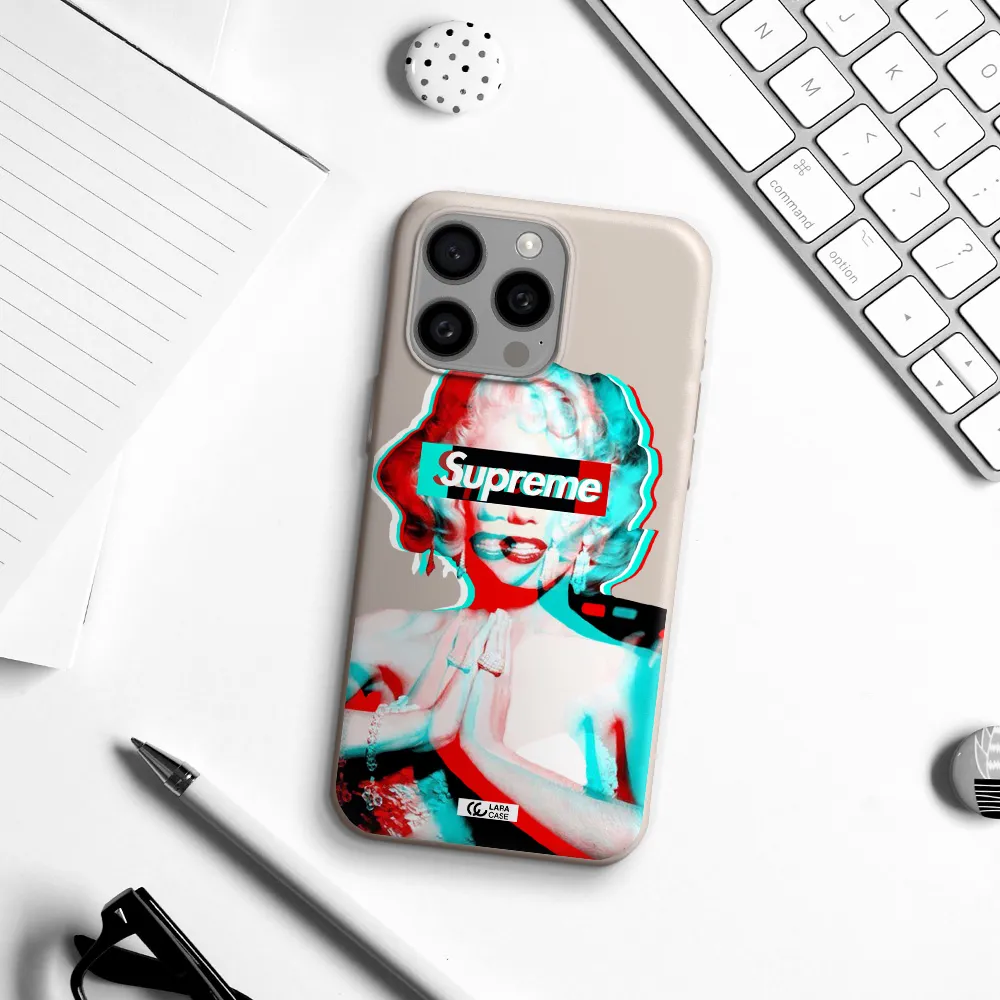 Marilyn Monroe Supreme Apple Iphone 15 Pro max Silicone Stone Case