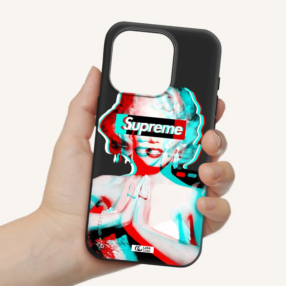 Marilyn Monroe Supreme Apple Iphone 15 Pro Silicone Black Case