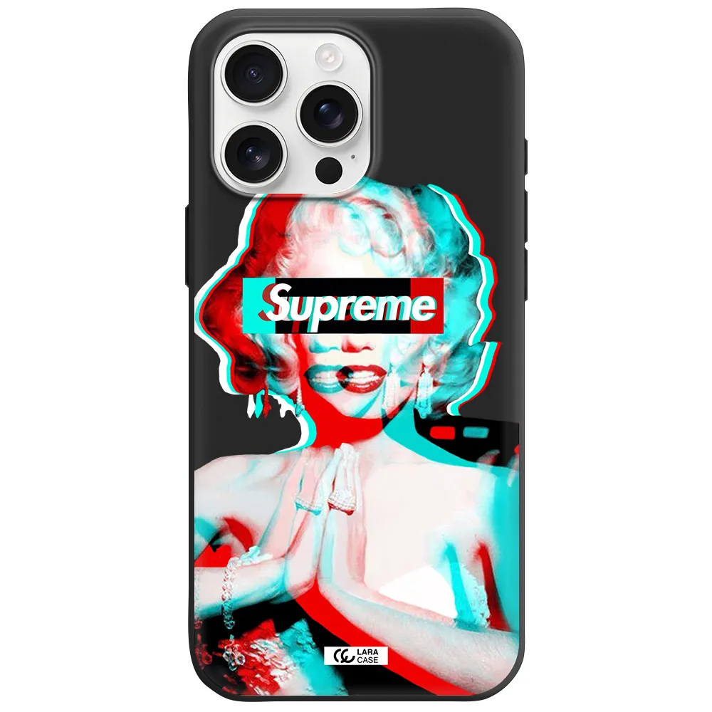 Marilyn Monroe Supreme Apple Iphone 16 Pro Max Silicone Black Case