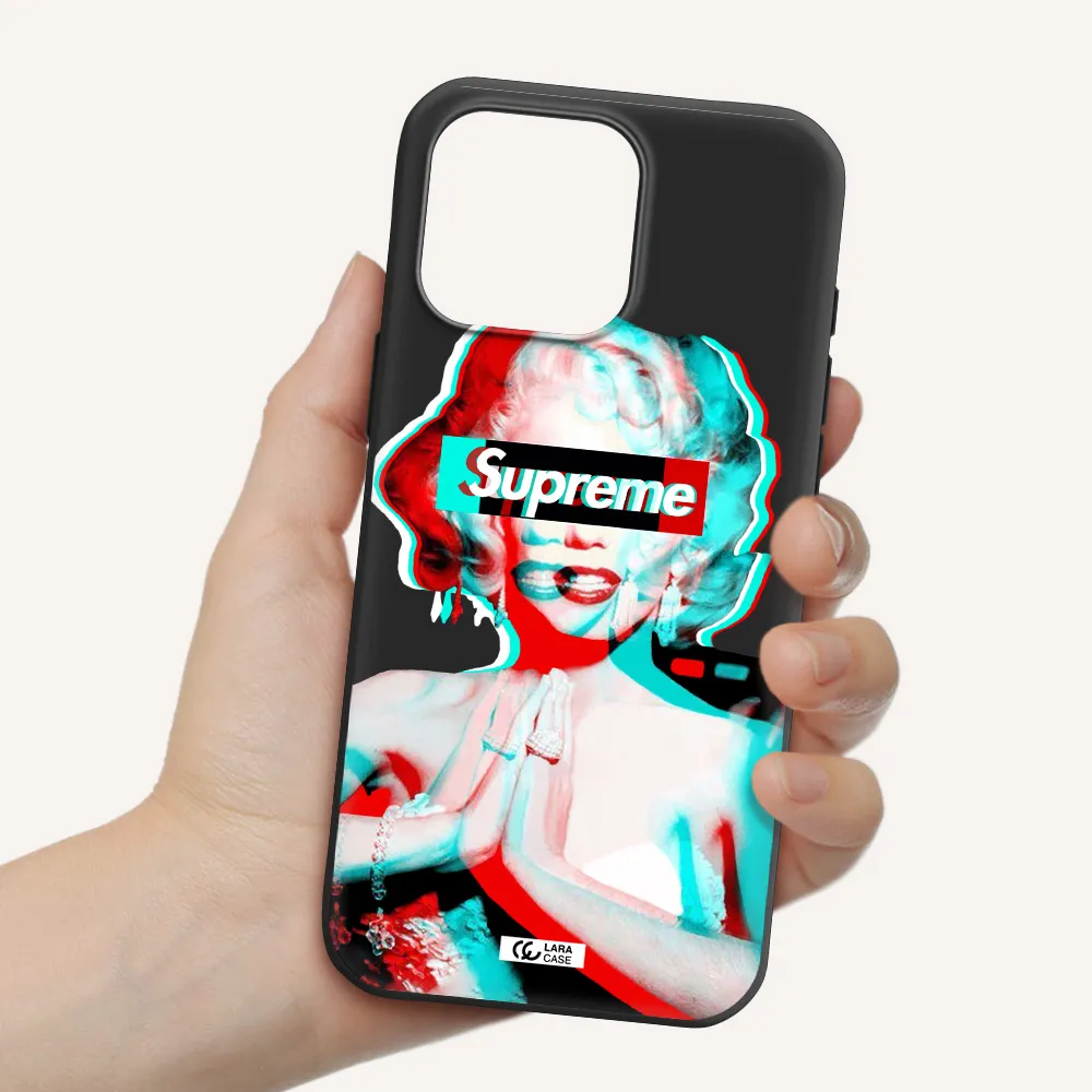 Marilyn Monroe Supreme Apple Iphone 16 Pro Max Silicone Black Case