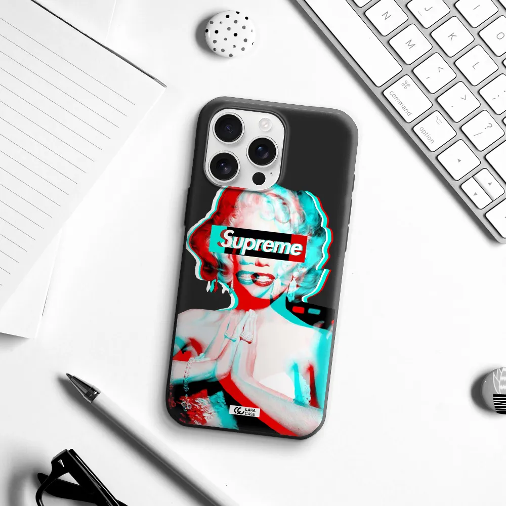 Marilyn Monroe Supreme Apple Iphone 16 Pro Max Silicone Black Case