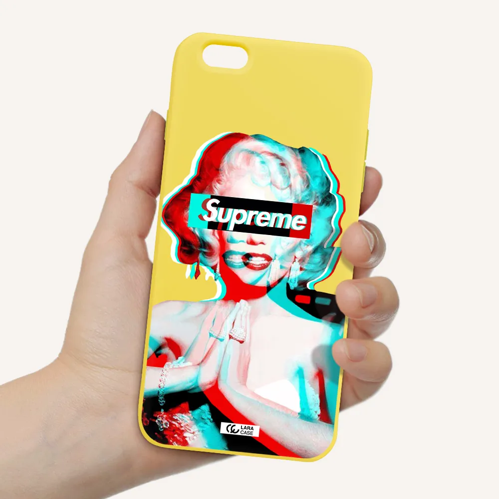 Marilyn Monroe Supreme Apple iPhone 6 plus Silicone canary yellow Case