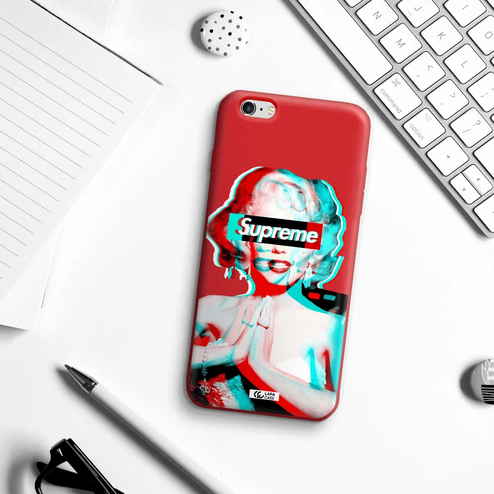 Marilyn Monroe Supreme Apple iPhone 6 plus Silicone Imperial Red Case