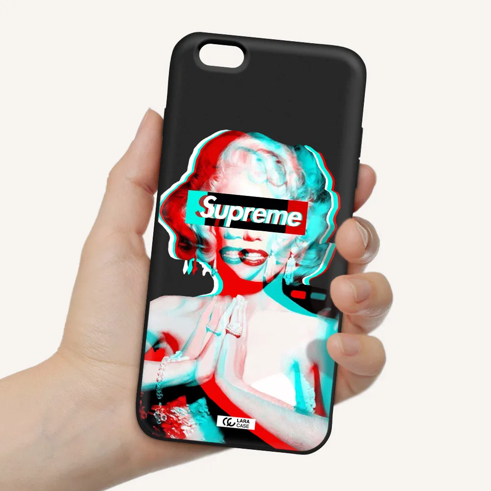 Marilyn Monroe Supreme Apple iPhone 6 s plus Silicone black Case