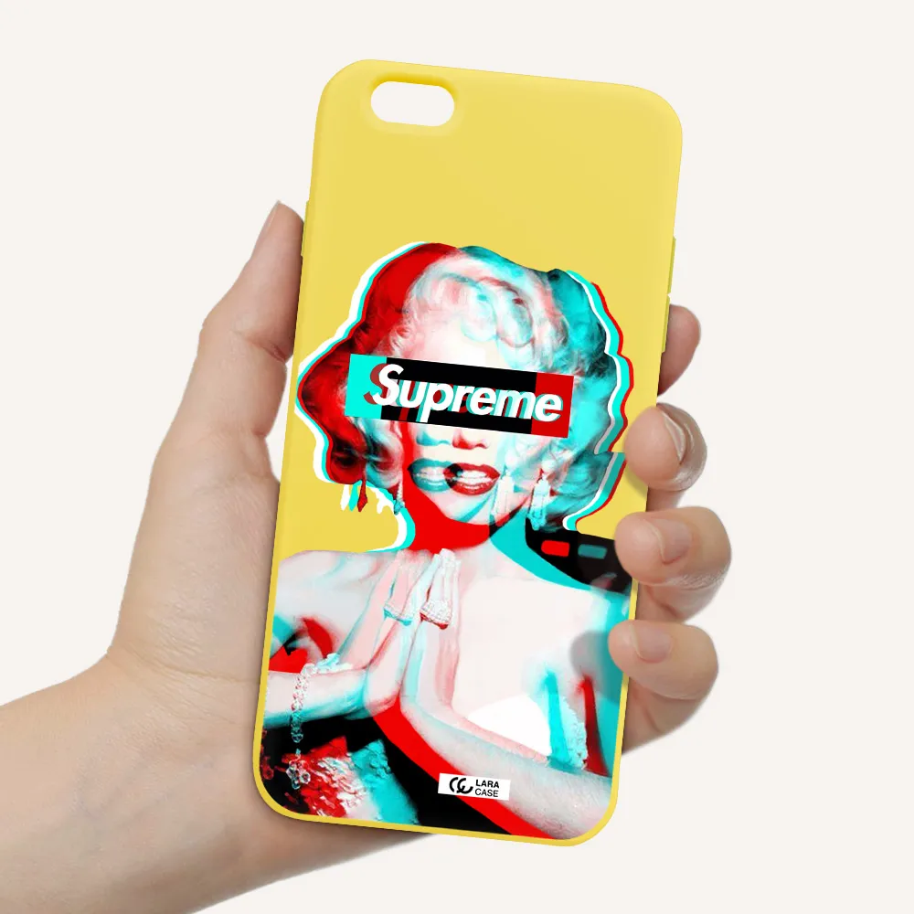 Marilyn Monroe Supreme Apple iPhone 6 s plus Silicone canary yellow Case
