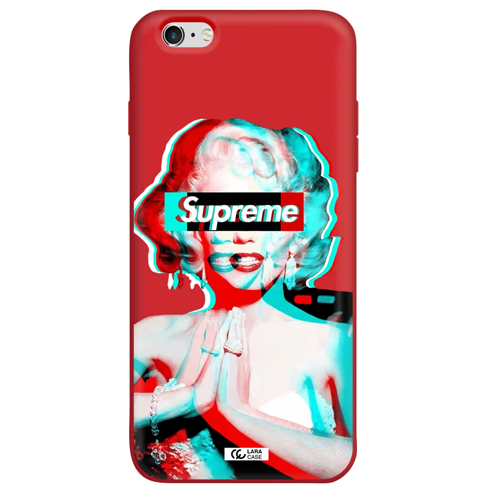 Marilyn Monroe Supreme Apple iPhone 6 s plus Silicone Imperial Red Case