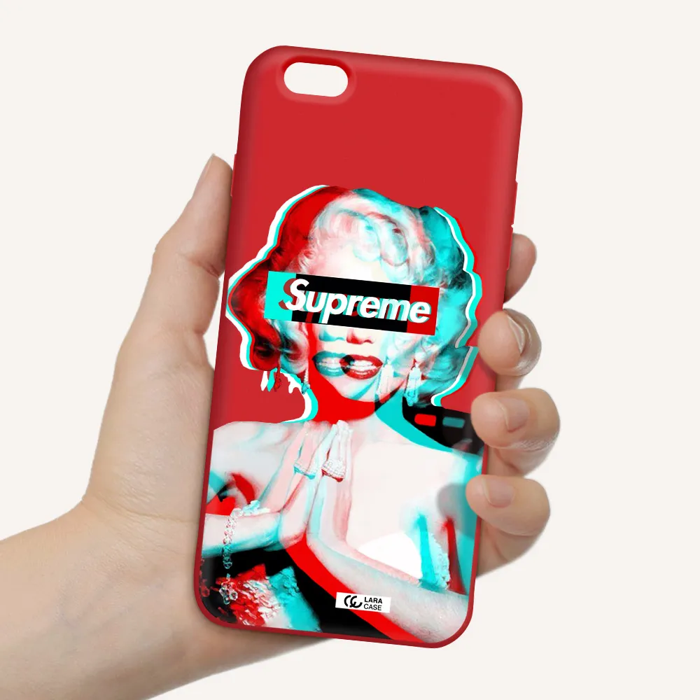 Marilyn Monroe Supreme Apple iPhone 6 s plus Silicone Imperial Red Case