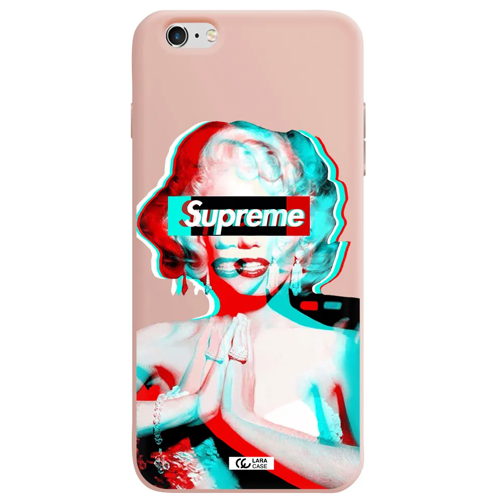 Marilyn Monroe Supreme Apple iPhone 6 s plus Silicone pastel pink Case