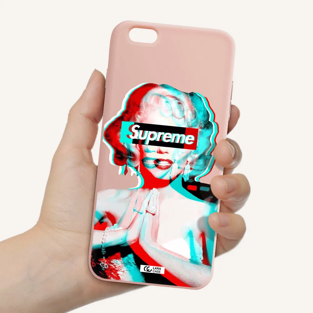 Marilyn Monroe Supreme Apple iPhone 6 s plus Silicone pastel pink Case
