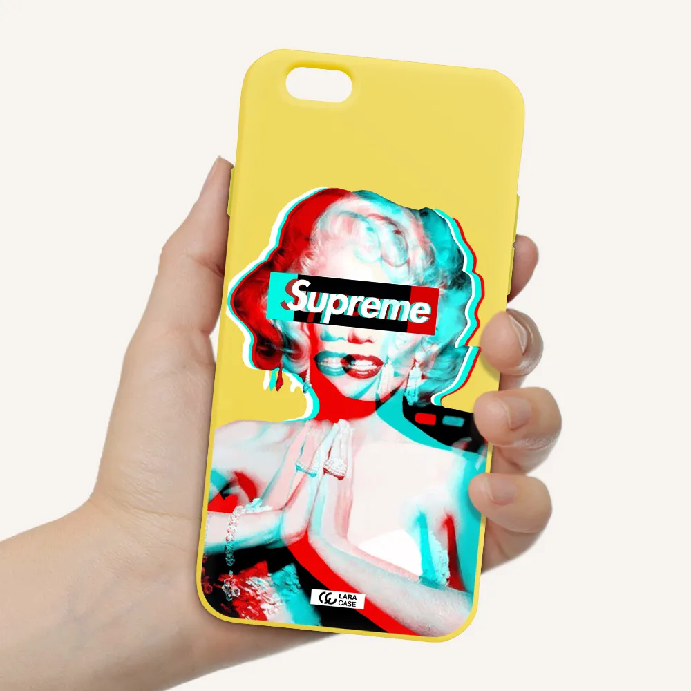 Marilyn Monroe Supreme Apple iPhone 6 Silicone canary yellow Case