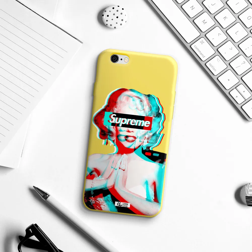 Marilyn Monroe Supreme Apple iPhone 6 Silicone canary yellow Case