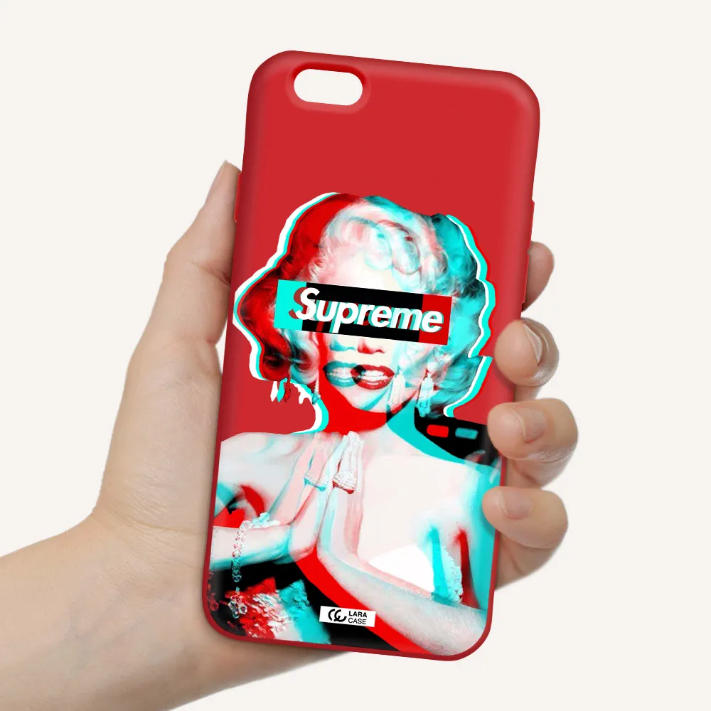 Marilyn Monroe Supreme Apple iPhone 6 Silicone Imperial Red Case