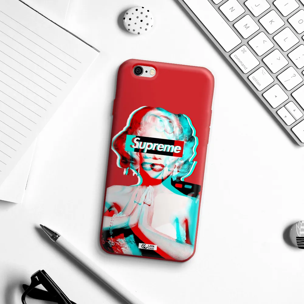 Marilyn Monroe Supreme Apple iPhone 6 Silicone Imperial Red Case