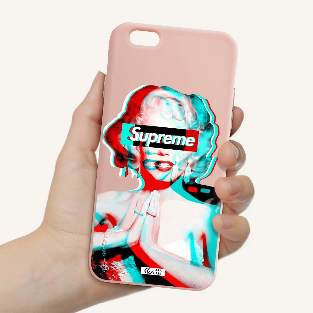 Marilyn Monroe Supreme Apple iPhone 6 Silicone pastel pink Case