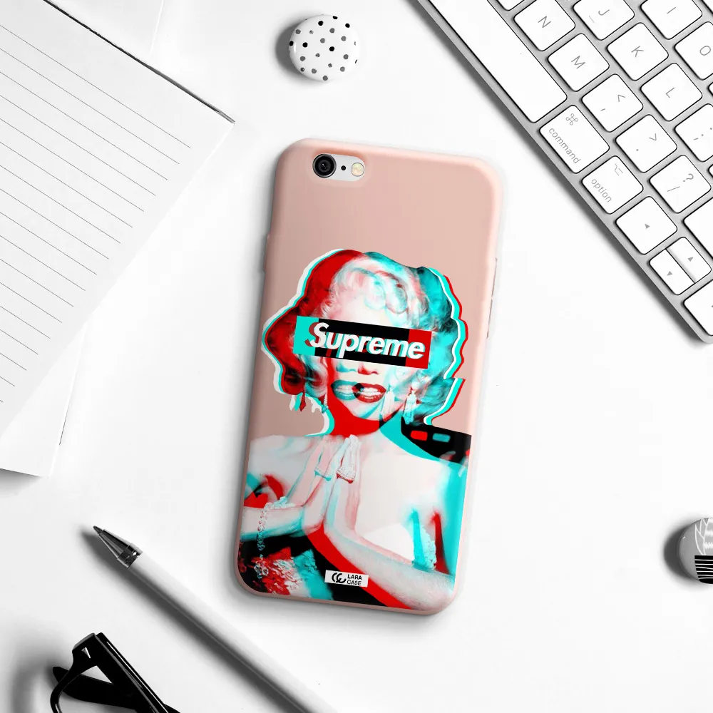 Marilyn Monroe Supreme Apple iPhone 6 Silicone pastel pink Case