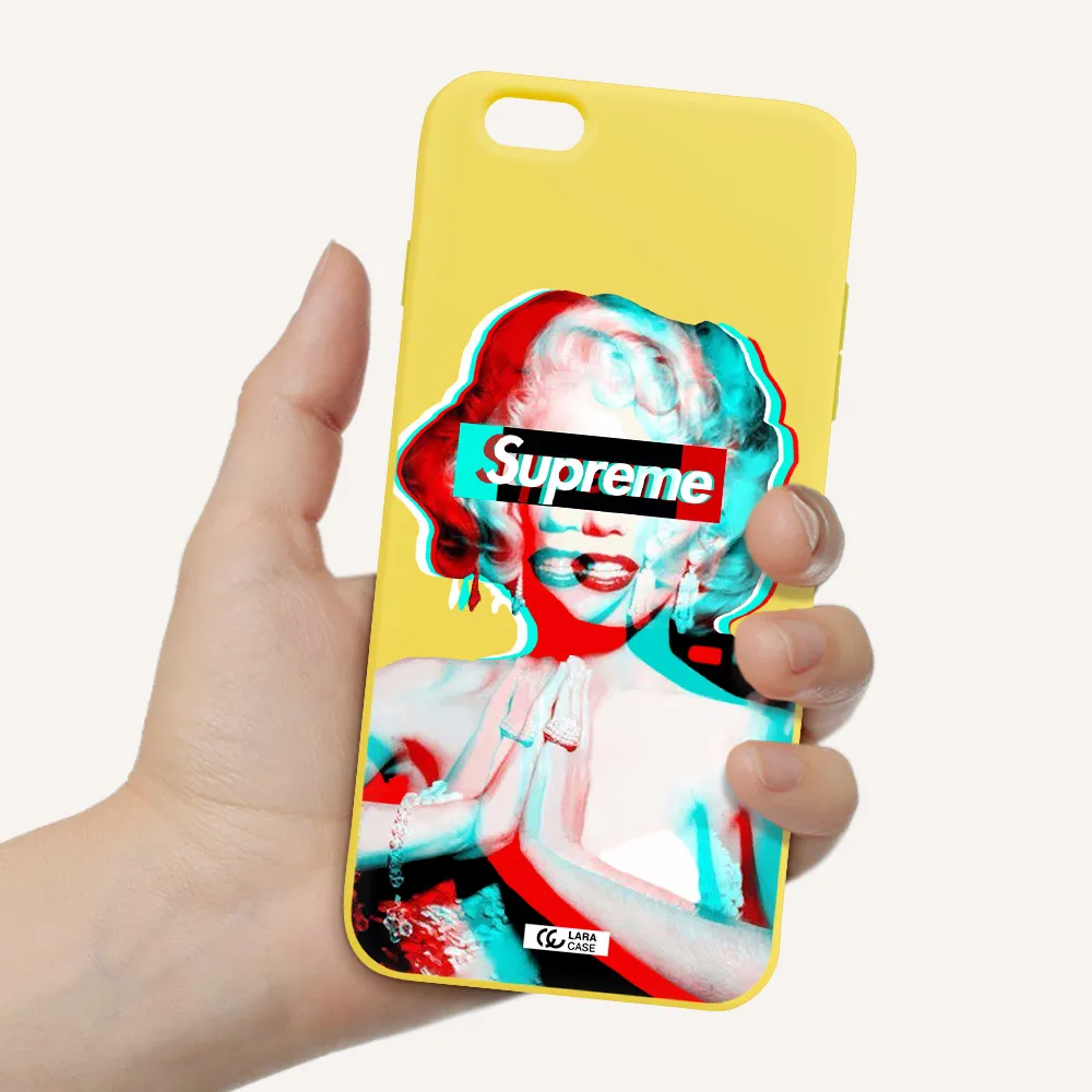 Marilyn Monroe Supreme Apple iPhone 6S Silicone canary yellow Case