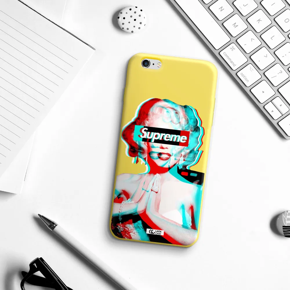 Marilyn Monroe Supreme Apple iPhone 6S Silicone canary yellow Case
