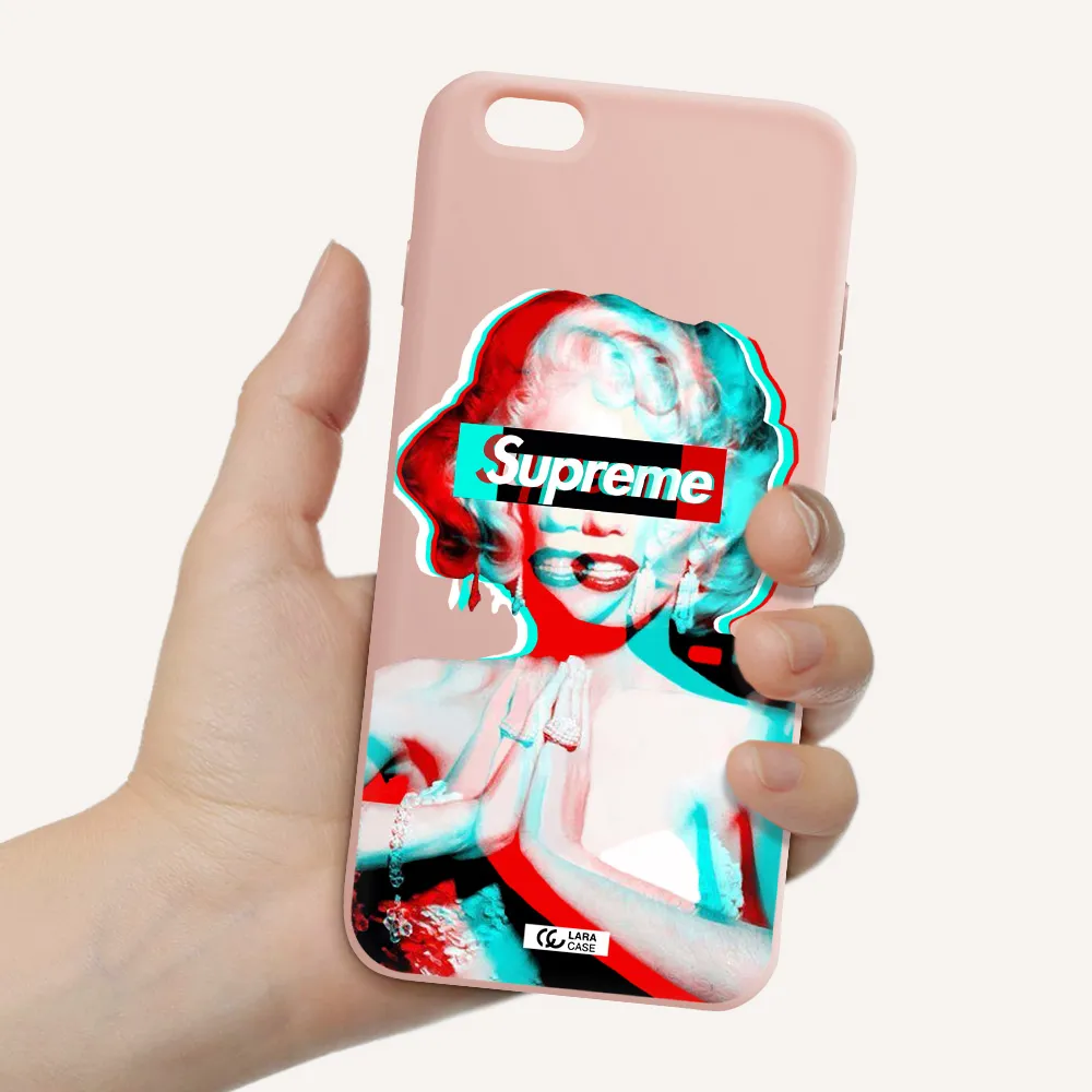 Marilyn Monroe Supreme Apple iPhone 6S Silicone pastel pink Case