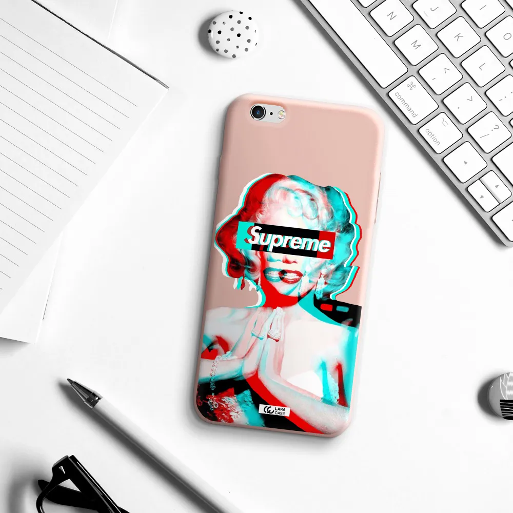 Marilyn Monroe Supreme Apple iPhone 6S Silicone pastel pink Case