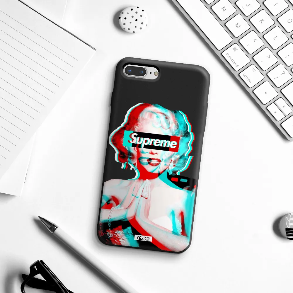 Marilyn Monroe Supreme Apple iPhone 7 plus Silicone black Case