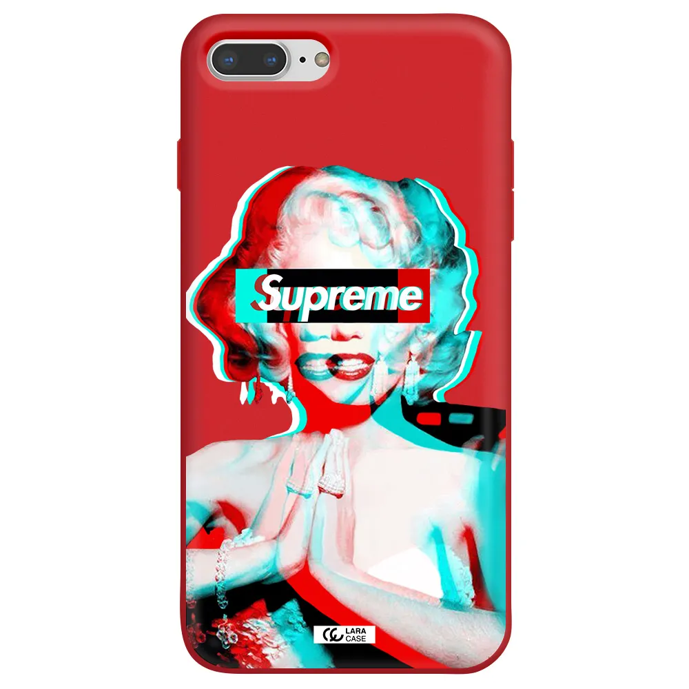 Marilyn Monroe Supreme Apple iPhone 7 plus Silicone Imperial Red Case
