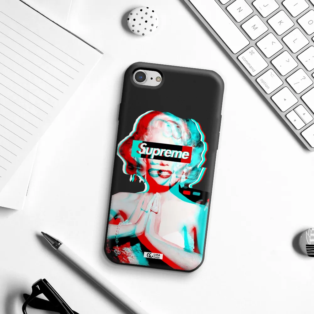 Marilyn Monroe Supreme Apple iPhone 7 Silicone black Case