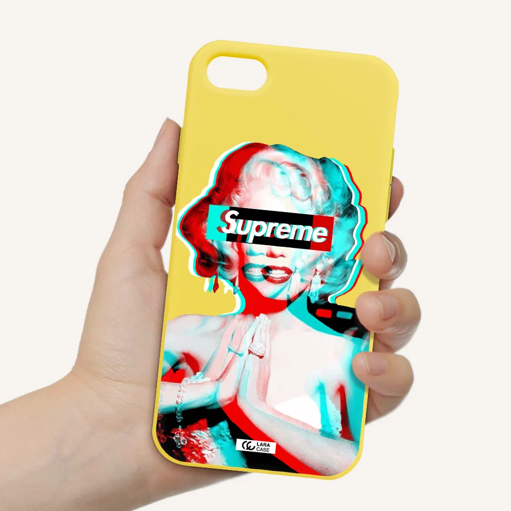 Marilyn Monroe Supreme Apple iPhone 7 Silicone canary yellow Case