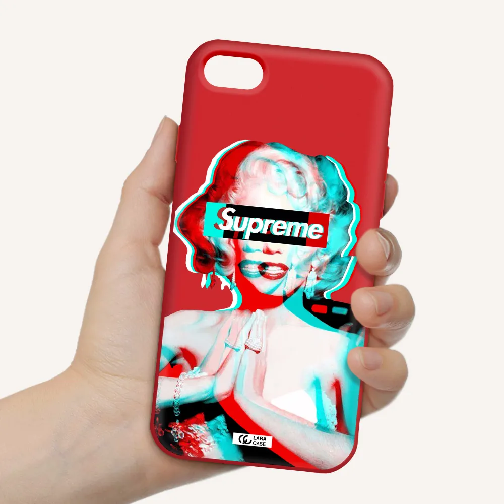 Marilyn Monroe Supreme Apple iPhone 7 Silicone Imperial Red Case