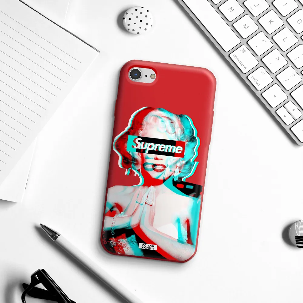 Marilyn Monroe Supreme Apple iPhone 7 Silicone Imperial Red Case