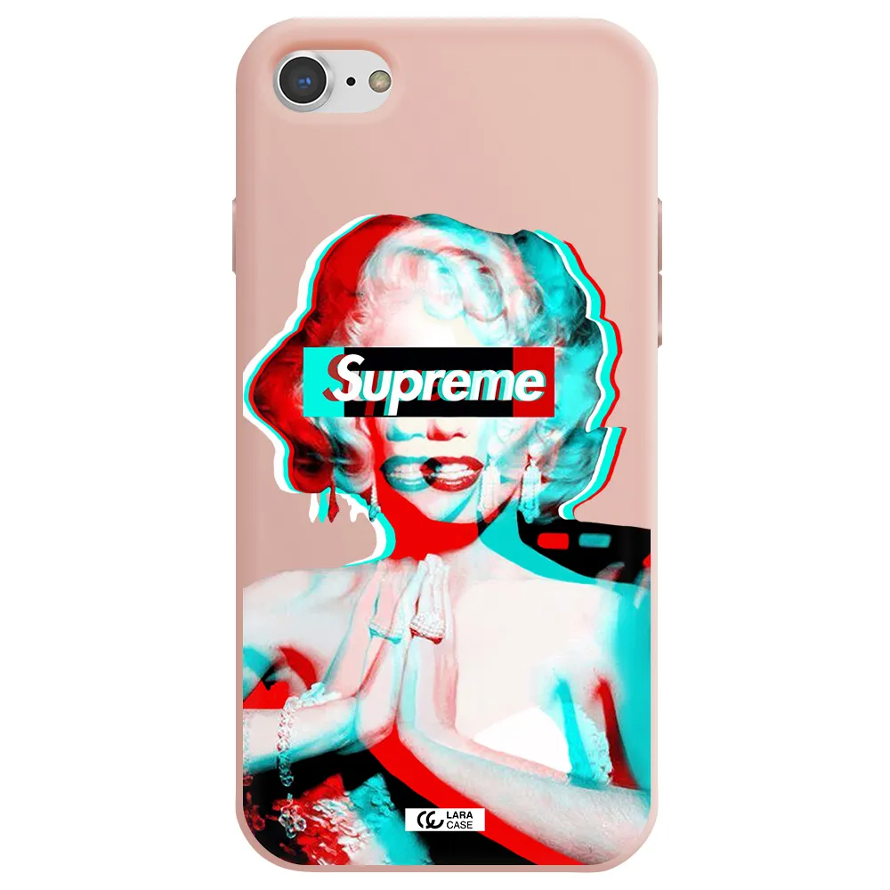 Marilyn Monroe Supreme Apple iPhone 7 Silicone pastel pink Case