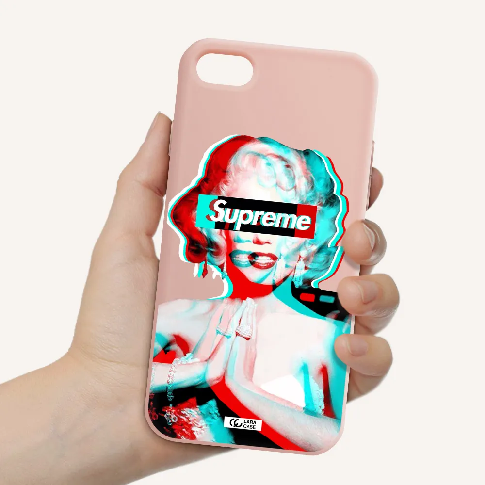 Marilyn Monroe Supreme Apple iPhone 7 Silicone pastel pink Case