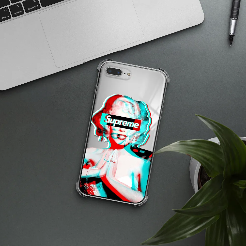 Marilyn Monroe Supreme Apple iPhone 8 plus Clear PC Case